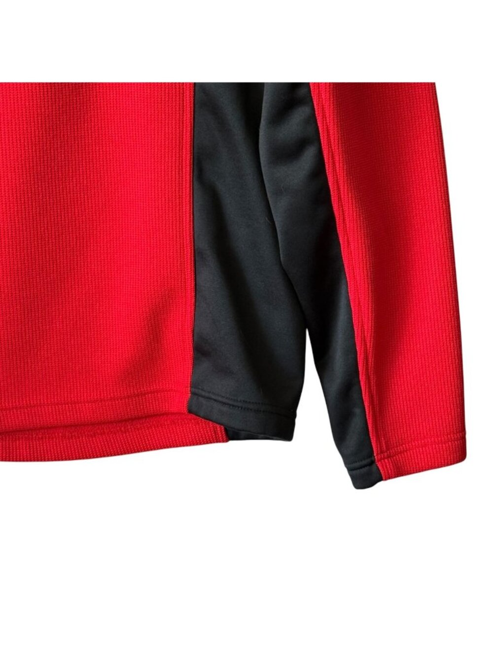 Spyder Men's Large Red & Black Pullover Bandit Half Zip Sweater Waffle Logo - Picture 4 of 16